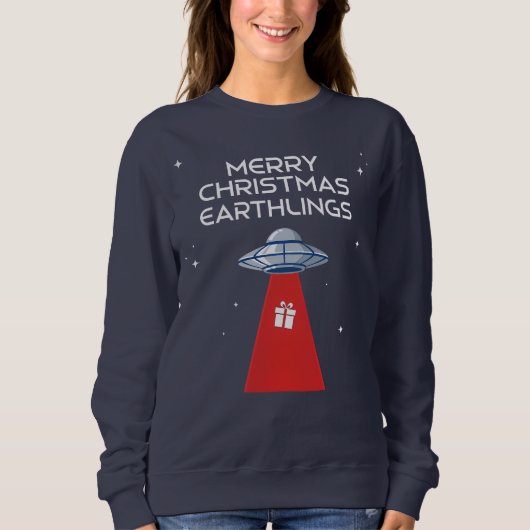 Prettig kerstfeest, aardlingen, de Festive UFO! Trui (Voorkant)