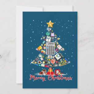 Prettig kerstfeest Accountant Kerstman Kerstboom C Kaart