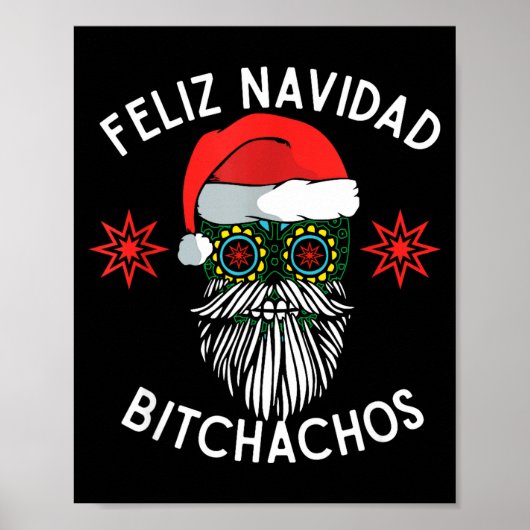 Prettig kerstfeest Achos Grappig Spaans Gelukkig K Poster (Voorkant)
