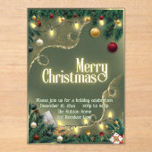 Prettig kerstfeest  acryl uitnodigingen (Voorkant)
