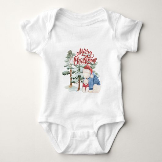 Prettig kerstfeest Adorable vakantiedesign Romper (Voorkant)