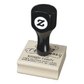 Prettig kerstfeest Adres in Schuingeschrift Retour Rubberstempel (Stempel)