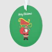 Prettig kerstfeest Afro-Amerikaanse Kerstman Groen Ornament (voorkant)
