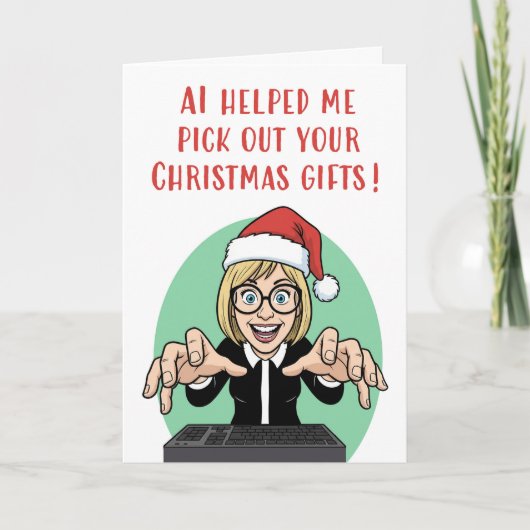 Prettig kerstfeest AI Kunstmatige Intelligentie Hu Feestdagen Kaart (Voorkant)