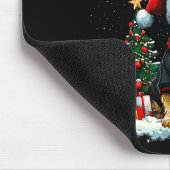 Prettig kerstfeest Airedale Terrier Kerstman Hoed Muismat (Hoek)