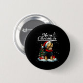 Prettig kerstfeest Airedale Terrier Kerstman Hoed Ronde Button 5,7 Cm (Voorkant /achterkant)