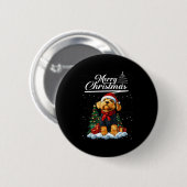 Prettig kerstfeest Airedale Terrier Kerstman Hoed Ronde Button 5,7 Cm (Voorkant /achterkant)