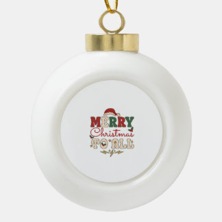 Prettig kerstfeest Alle Kerstman Hoed Bliksem Ster Keramische Bal Ornament