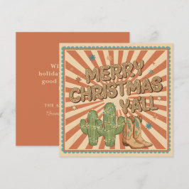 Prettig kerstfeest allemaal Boho Westerse kaart