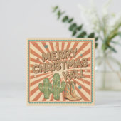 Prettig kerstfeest allemaal Boho Westerse kaart (Staand voorkant)