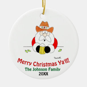 Prettig kerstfeest allemaal Kerstman Kerstornament Keramisch Ornament