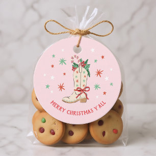 Prettig kerstfeest allemaal Landelijke Cowboylaars Bedankjes Labels