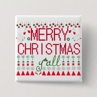 Prettig Kerstfeest allemaal lelijke trui Vierkante Button 5,1 Cm