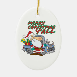 prettig kerstfeest, allemaal redneck sint keramisch ornament