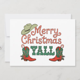 Prettig kerstfeest allemaal western country cowboy feestdagenkaart