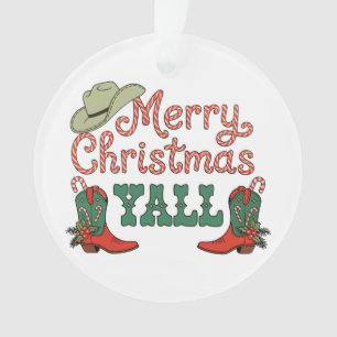 Prettig kerstfeest allemaal western country cowboy ornament