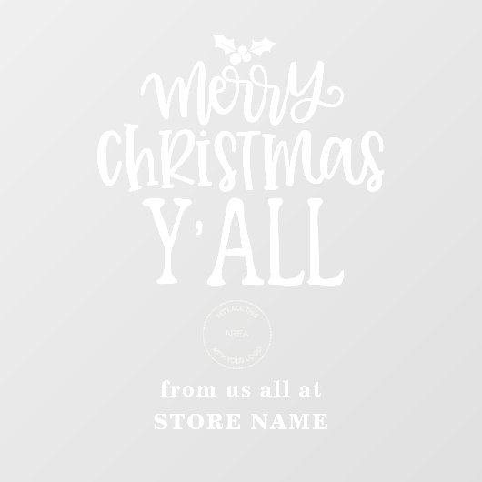 Prettig Kerstfeest Allemaal Witte Script Logo Wink Raamsticker (Vel)