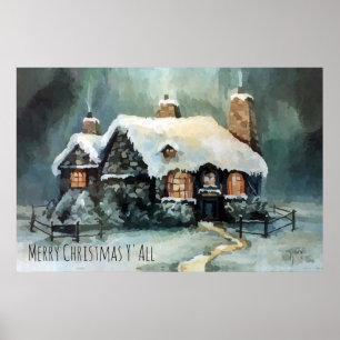 Prettig kerstfeest allemaal, wonderbaarlijke winte poster