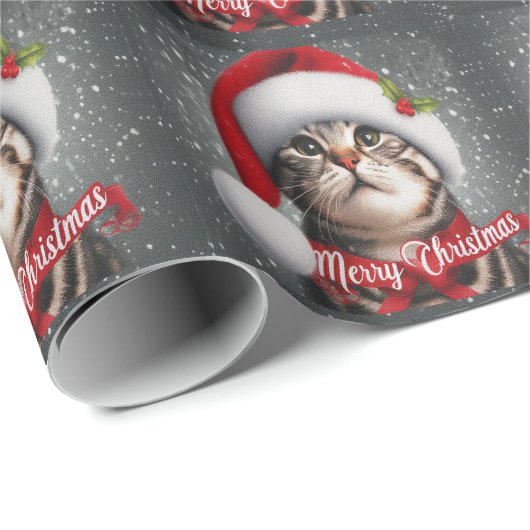 Prettig kerstfeest Amerikaanse korthaar kat , Kers Cadeaupapier (Rol Hoek)