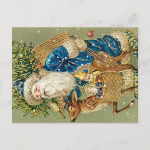 Prettig kerstfeest, Antieke Kerstkaart, Kerstman e Briefkaart