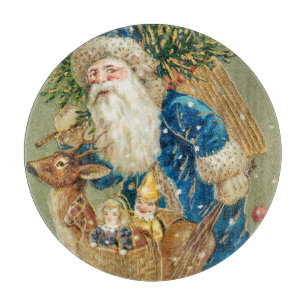 Prettig kerstfeest, Antieke Kerstkaart, Kerstman e Snijplank