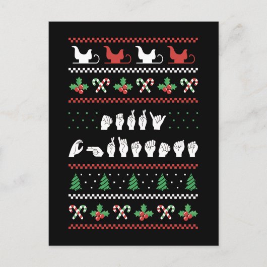 Prettig kerstfeest - ASL Amerikaanse Gebarentaal I Briefkaart (Voorkant)