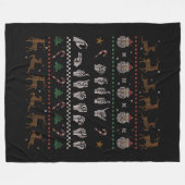 Prettig kerstfeest - ASL Amerikaanse Gebarentaal I Fleece Deken (Voorkant (Horizontaal))