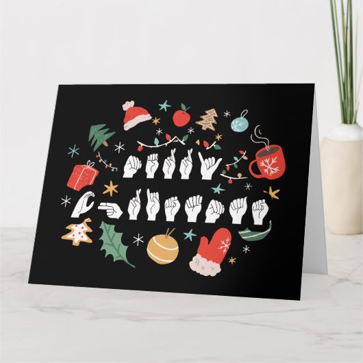 Prettig kerstfeest - ASL Amerikaanse Gebarentaal I Kaart (Voorkant)