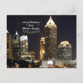 "Prettig kerstfeest," Atlanta, Georgia Skyline Feestdagenkaart (Voorkant)