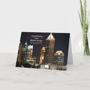 "Prettig kerstfeest," Atlanta, Georgia skyline Kaart