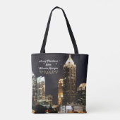 Prettig kerstfeest, Atlanta, Georgia skyline Tote Bag (Achterkant)
