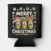 Prettig kerstfeest augurk liefhebber kerstverlicht blikjeskoeler (Voorkant)