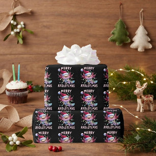 Prettig kerstfeest Axolotl Lichten Axolotlmas Boom Cadeaupapier