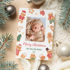 Prettig kerstfeest baby foto kerstkaart kaart