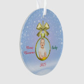 Prettig kerstfeest baby foto  ornament (voorkant)