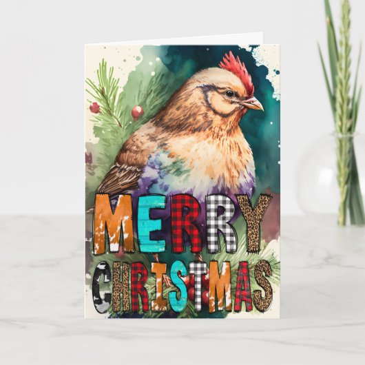Prettig kerstfeest Baby Kippenkaart Kaart (Voorkant)