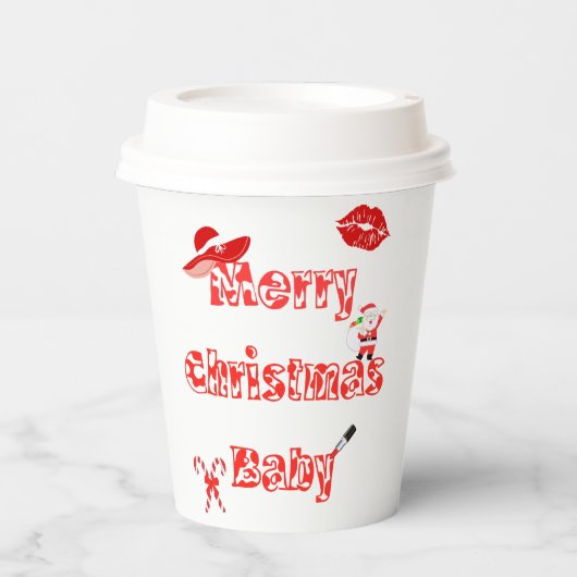 Prettig kerstfeest baby papieren bekers (Voorkant)