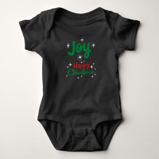 Prettig kerstfeest baby zwarte bodysuit (Voorkant)