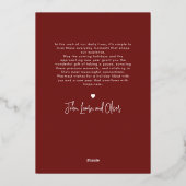 Prettig Kerstfeest Baby's Eerste Kerstmis Traditio Folie Feestdagenkaart (Achterkant)