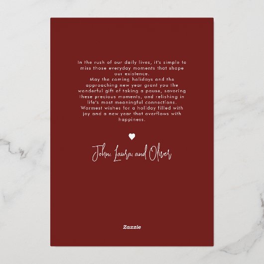 Prettig Kerstfeest Baby's Eerste Kerstmis Traditio Folie Feestdagenkaart (Achterkant)