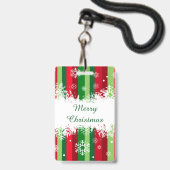 Prettig kerstfeest badge (Voorzijde met lanyard)