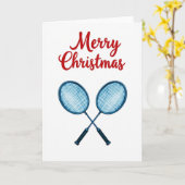 Prettig kerstfeest Badminton kaart (Gele Bloem)