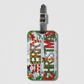 Prettig kerstfeest bagagelabel (Voorkant (verticaal))