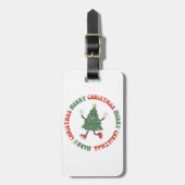 Prettig kerstfeest bagagelabel (Voorkant verticaal)