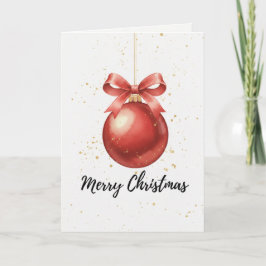 Prettig kerstfeest Bal kaart Rode versiering