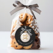 Prettig kerstfeest Bal zwart Ronde Sticker