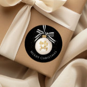 Prettig kerstfeest Bal zwart Ronde Sticker