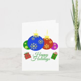 Prettig kerstfeest ballen en cadeaus ontwerp kaart