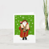 Prettig kerstfeest Barman Kerstman met drank Kaart (Voorkant)