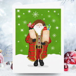 Prettig kerstfeest Barman Kerstman met drank  Kaart